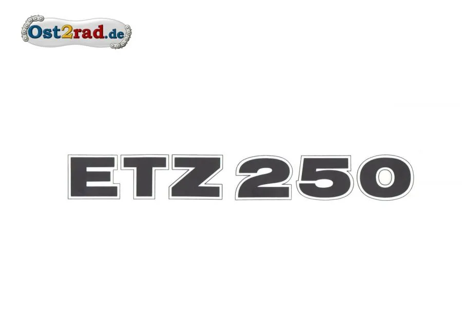 Aufkleber passend für MZ ETZ250 schwarz matt, quer, original DDR Aufkleber passend für MZ ETZ250 schwarz matt, quer, original DDR