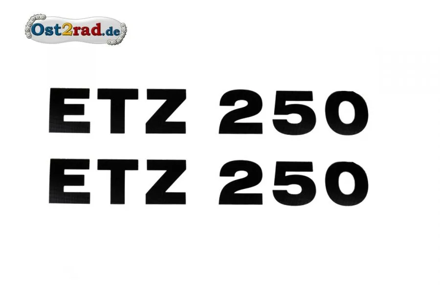Aufkleber PAAR für MZ ETZ250 schwarz Seitendeckel Paar