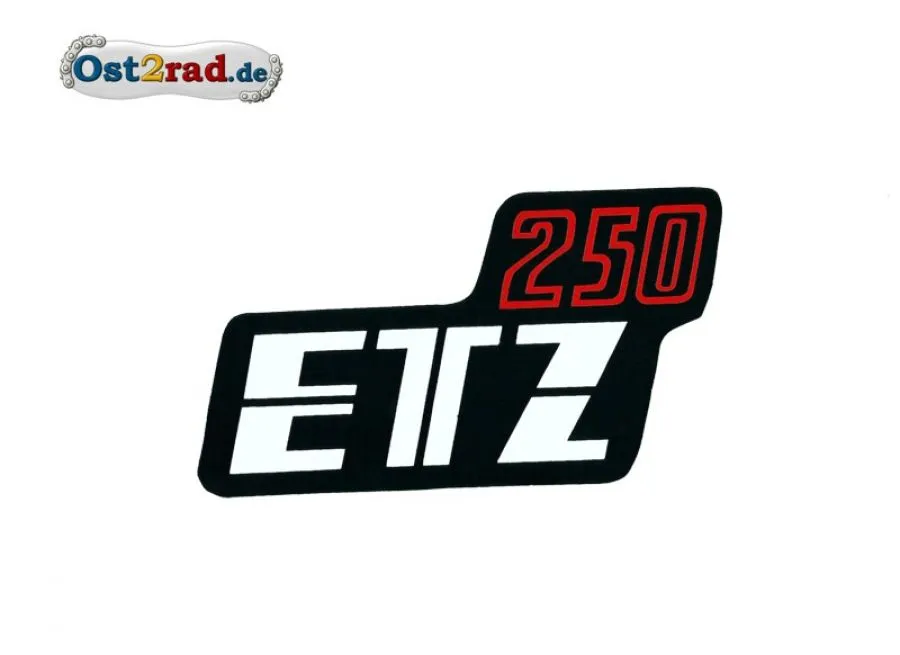 Aufkleber für Seitendeckel MZ ETZ250 schwarz/rot Aufkleber für Seitendeckel MZ ETZ250 schwarz/rot
