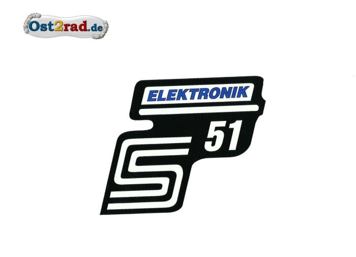 Aufkleber für Seitendeckel S51 "Elektronik" blau