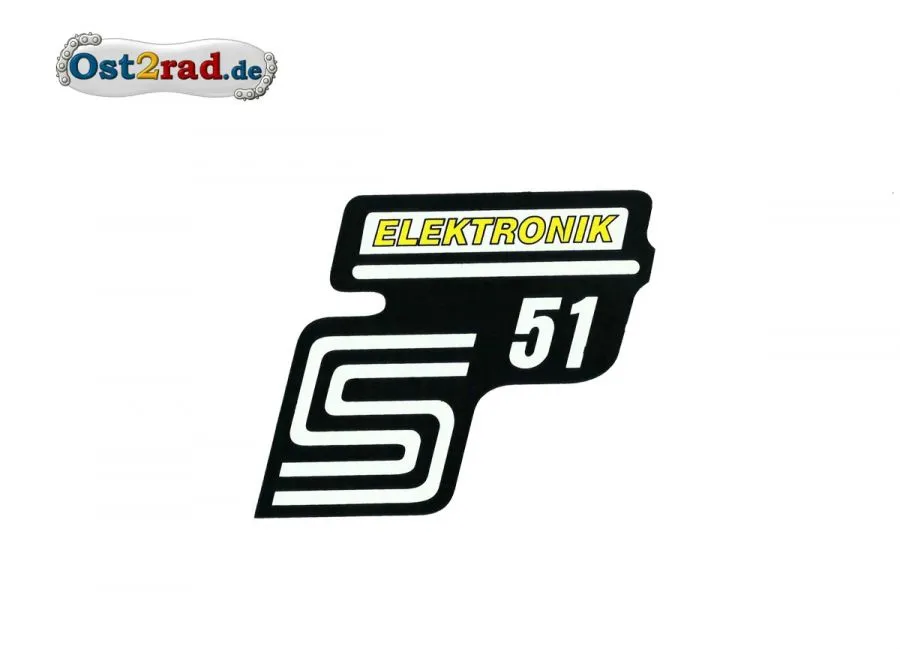 Aufkleber für Seitendeckel S51 "Elektronik" gelb
