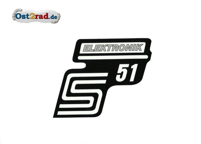 Aufkleber für Seitendeckel S51 "Elektronik" silber
