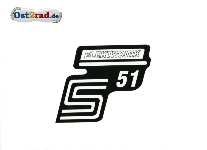 Aufkleber für Seitendeckel S51 "Elektronik" weiss