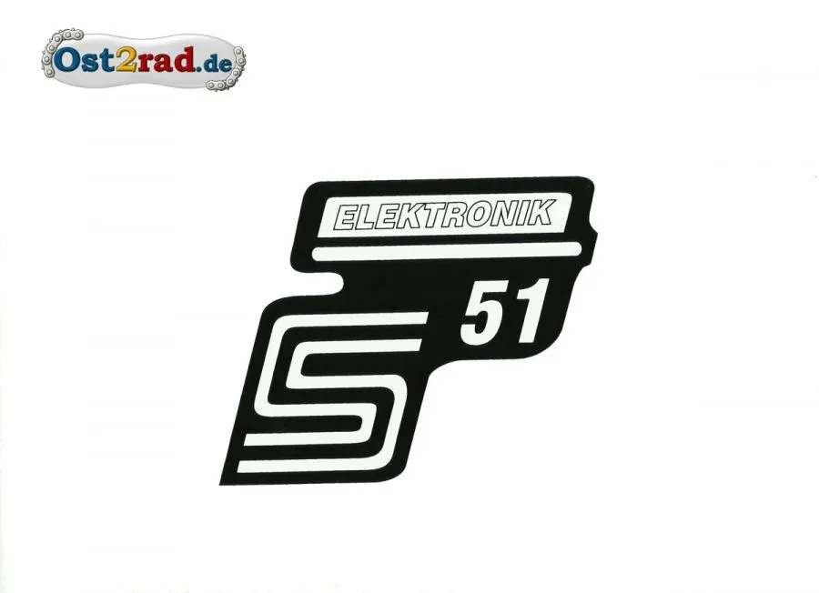 Aufkleber für Seitendeckel S51 "Elektronik" weiss Aufkleber für Seitendeckel S51 "Elektronik" weiss