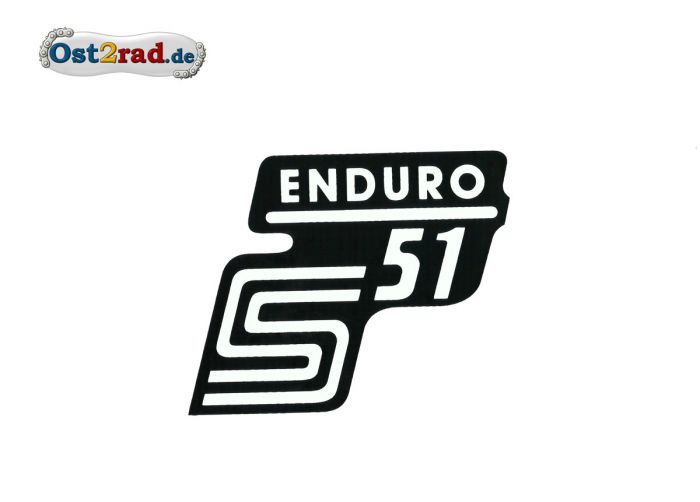 Aufkleber für Seitendeckel S51 "Enduro" in weiß