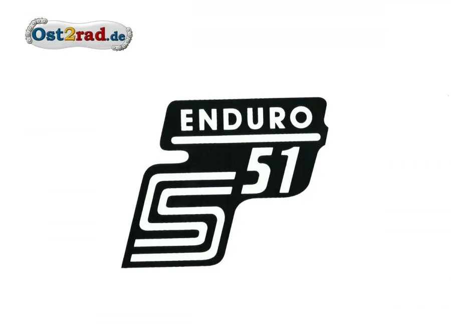 Aufkleber für Seitendeckel S51 "Enduro" in weiß Aufkleber für Seitendeckel S51 "Enduro" in weiß