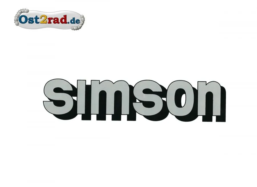 Aufkleber SIMSON für den Tank in silber