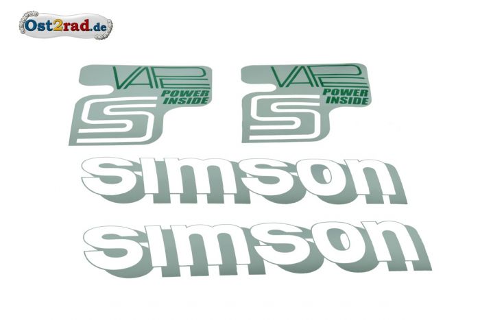 Aufklebersatz SIMSON VAPE POWER INSIDE silber-weiß-grün