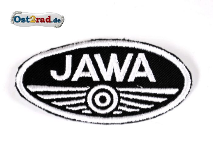 Aufnäher Jawa Logo oval klein schwarz/weiß