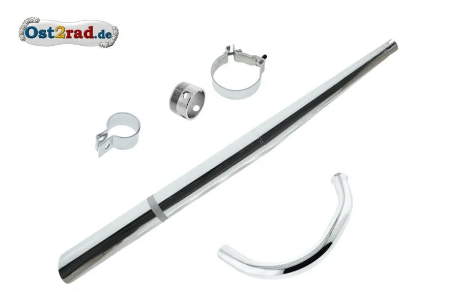 Auspuffset hinten schräg passend für MZ ETS, TS 125, 150 Auspuffset hinten schräg passend für MZ ETS, TS 125, 150
