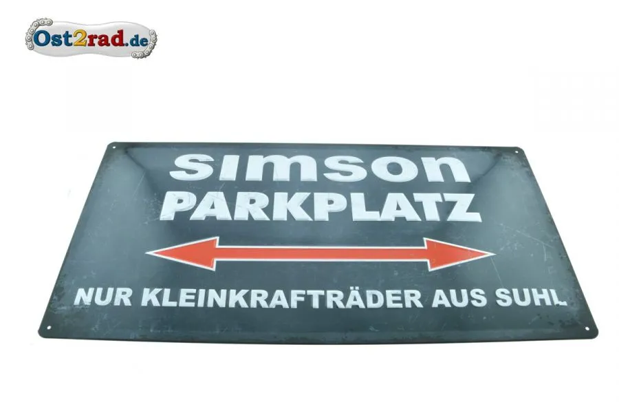 Blechschild Simson-Parkplatz 25x50cm grau-weiß Blechschild Simson-Parkplatz 25x50cm grau-weiß
