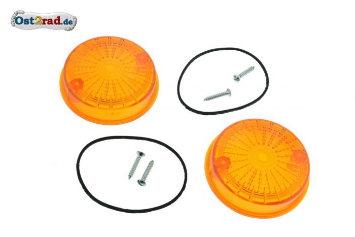 Blinkerkappe rund hinten 1 Paar passend für MZ Simson orange mit E-Prüfzeichen