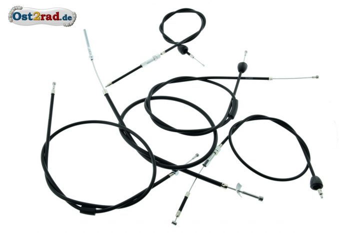 Bowdenzugsatz Schwarz für Simson KR51/1 NEUE AUSFÜHRUNG, Wartungsfrei PTFE