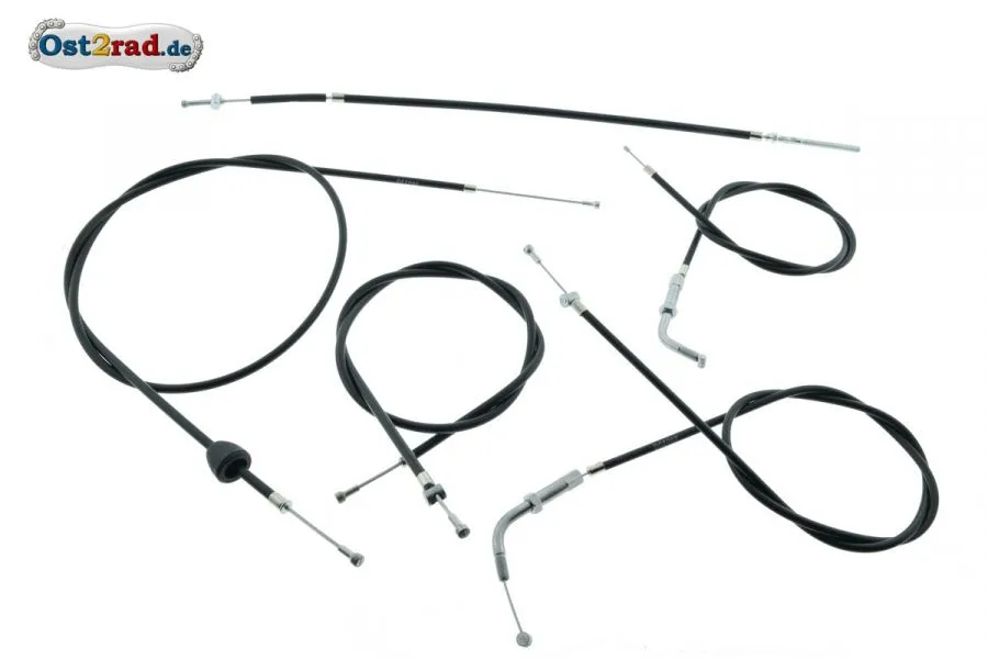 Bowdenzugsatz Spatz Gas FL 42mm Kickstarter 5-teilig schwarz