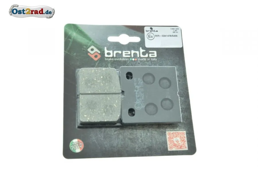 Bremsklotz Satz BRENTA für MZ ETZ 125 150 250 251, Organisch, E-Zulassung