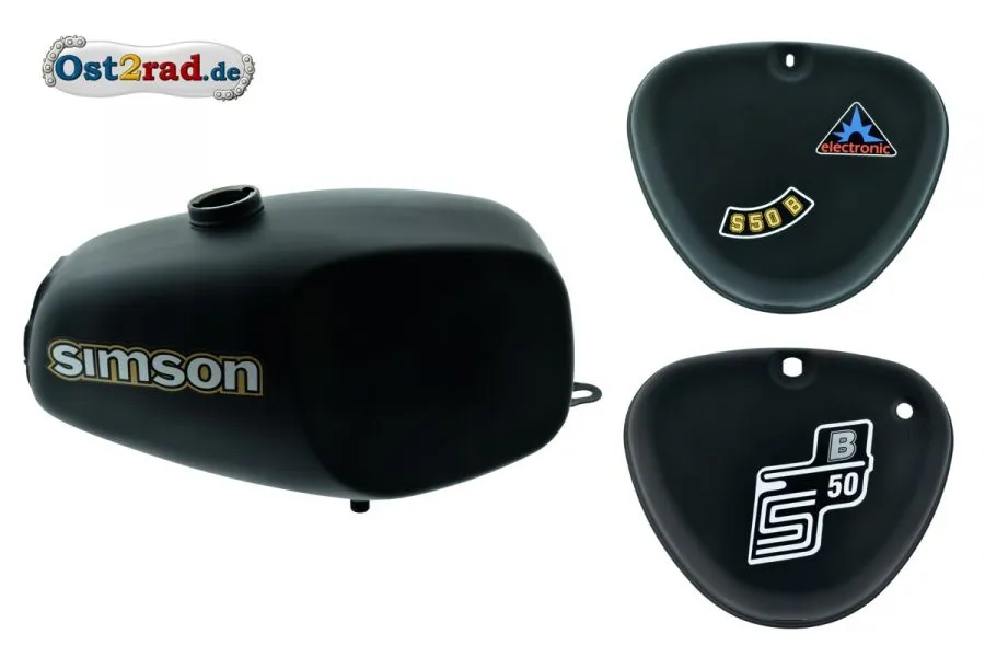 Büffeltank Set Schwarz Matt für Simson S50 S51, innen versiegelt Büffeltank Set Schwarz Matt für Simson S50 S51, innen versiegelt
