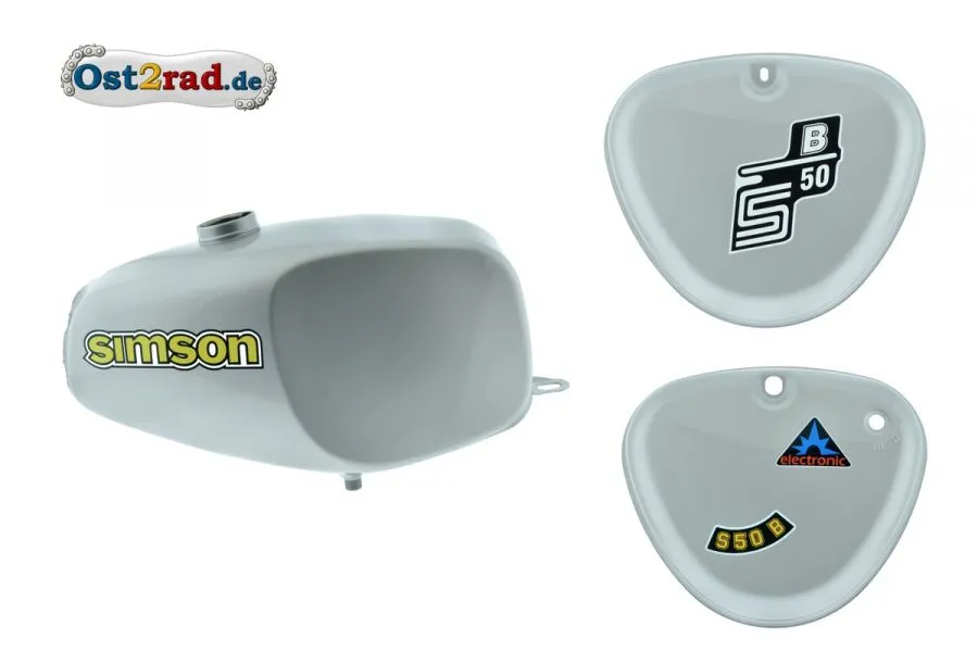 Büffeltank Set für Simson S50 S51 Silber-Grau, innen versiegelt Büffeltank Set für Simson S50 S51 Silber-Grau, innen versiegelt