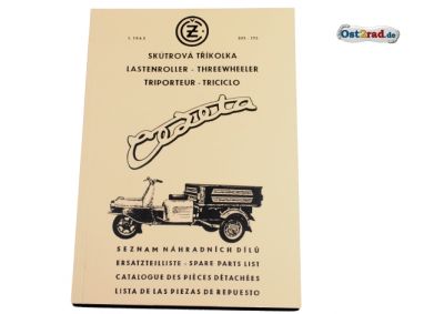 Ersatzteileliste Cezeta Dreirad Typ CZ 505 175 ccm in 5 Sprachen