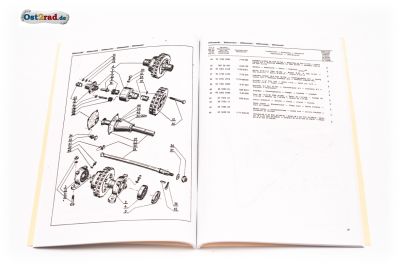 Ersatzteileliste Cezeta Dreirad Typ CZ 505 175 ccm in 5 Sprachen