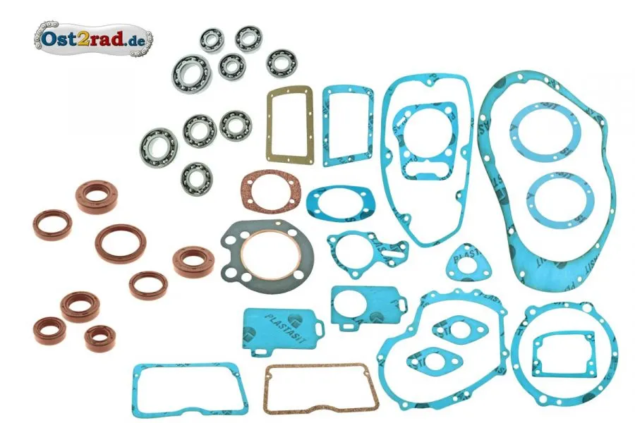 Dichtungs- und Lagersatz für Simson AWO-S 425 FKM Braun und blau Plastasit