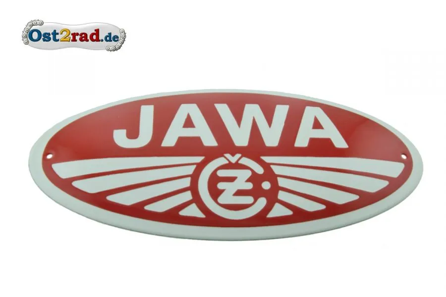 Emailleschild Jawa und CZ