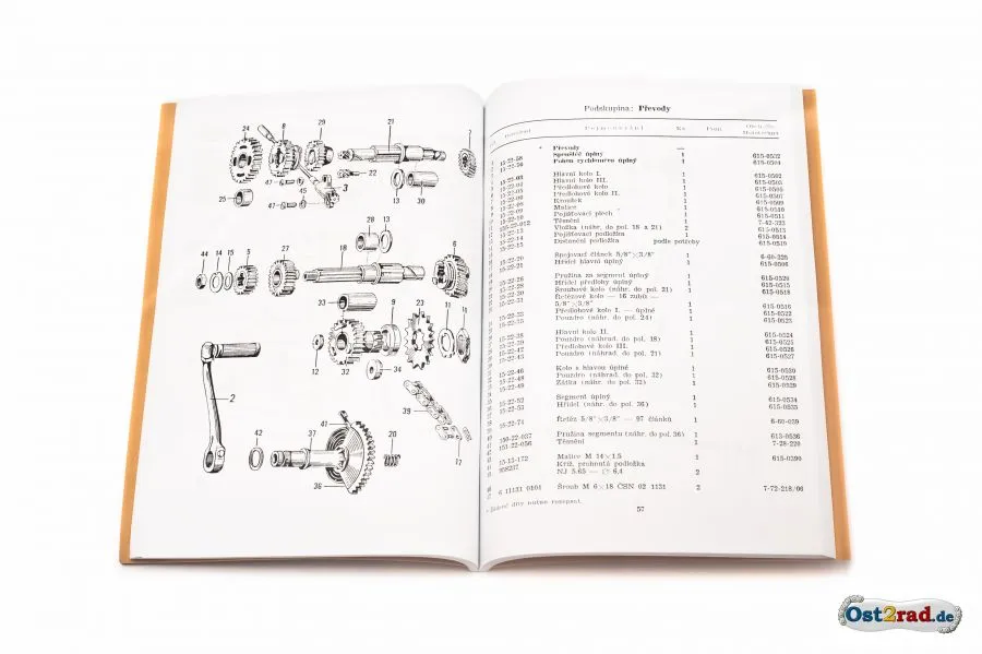 Ersatzteilkatalog Jawa 500 OHC 02 tschechisch
