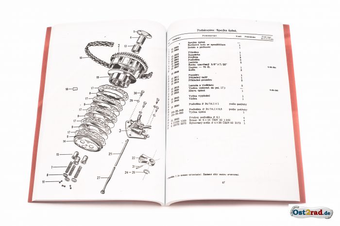 Ersatzteilkatalog Jawa 500 OHC 01 tschechisch