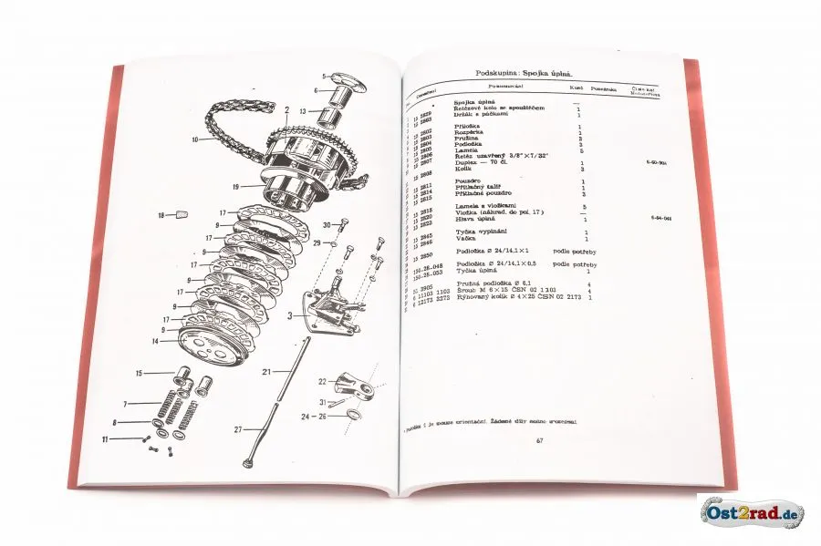 Ersatzteilkatalog Jawa 500 OHC 01 tschechisch