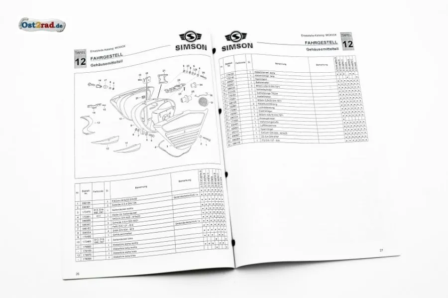 Ersatzteilkatalog SIMSON S53 S83 alpha beta Ausgabe 1994