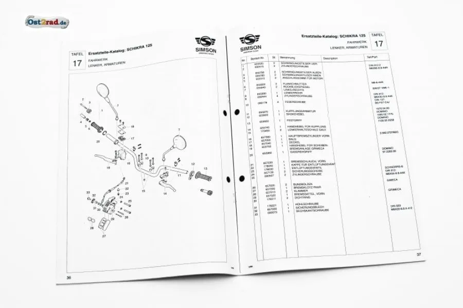 Ersatzteilkatalog SIMSON SCHIKRA 125 Ausgabe 1998