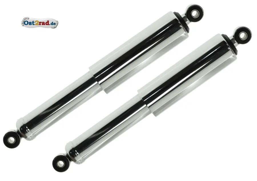 Federbeine Paar chrom passend für KR51/2 Schwalbe hinten, lang Federbeine Paar chrom passend für KR51/2 Schwalbe hinten, lang