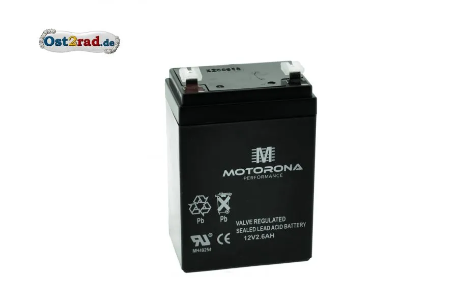 Blei-Gel-Batterie 12V 2,6Ah für Simson, auch Vape Zündung, bereits geladen Blei-Gel-Batterie 12V 2,6Ah für Simson, auch Vape Zündung, bereits geladen