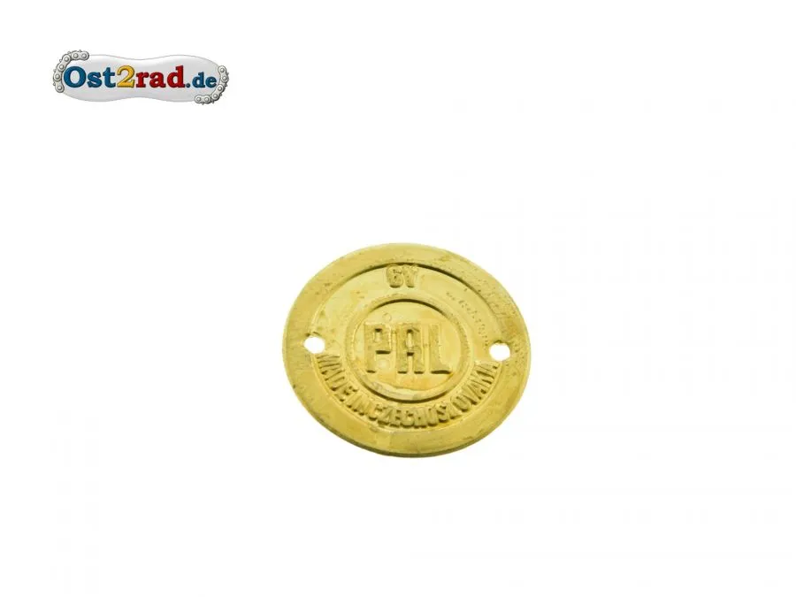 Hupenplakette GOLD Schild Pal Jawa