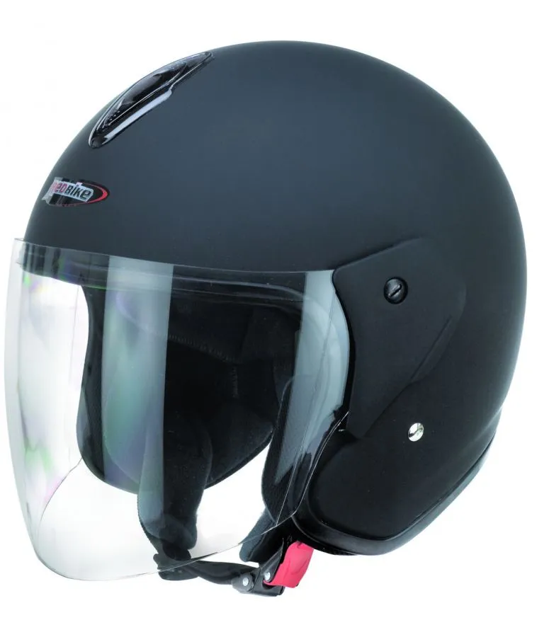 Jethelm Halbschale mit Visier matt schwarz Jethelm Halbschale mit Visier matt schwarz