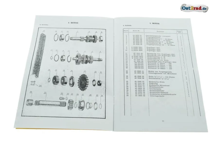 Ersatzteilkatalog Jawa 125 150 Typ 351 352 deutsch