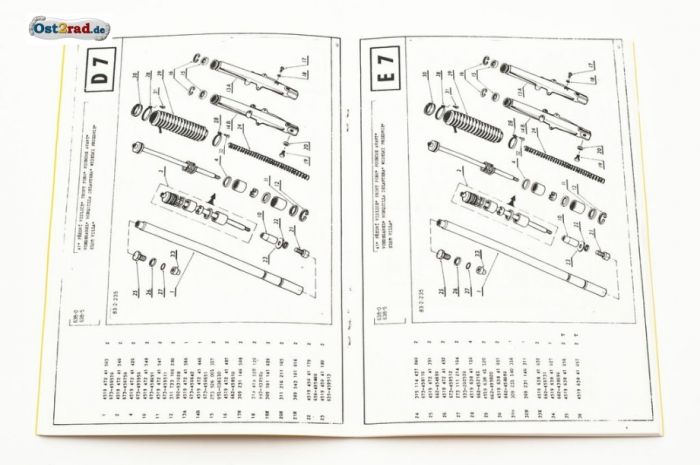 Ersatzteilkatalog JAWA 350 Typ 638 in 4 Sprachen