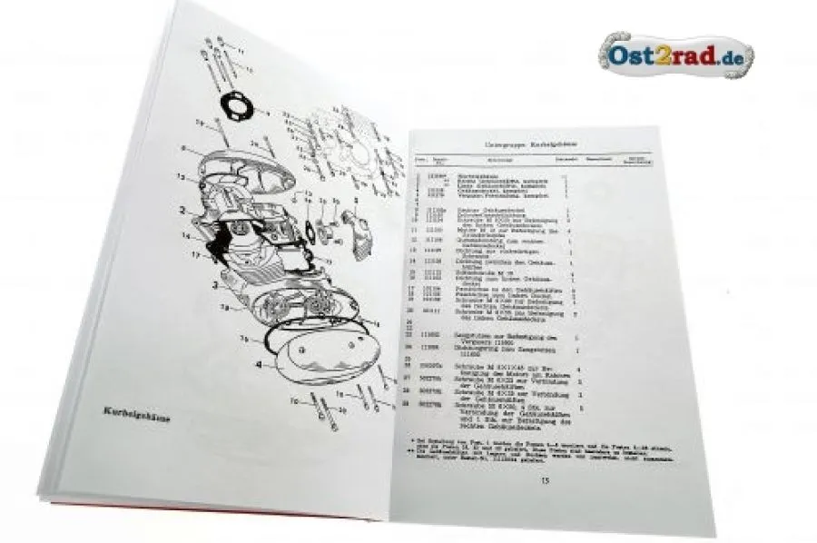 Ersatzteilliste JAWA Perak 250 Typ 11 deutsch