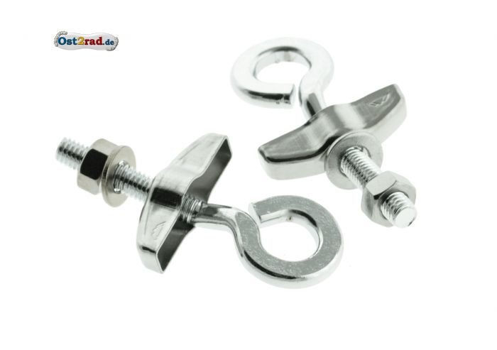 Kettenspanner PAAR 10er Achse passend für SIMSON SR1 SR2 KR50 Chrom