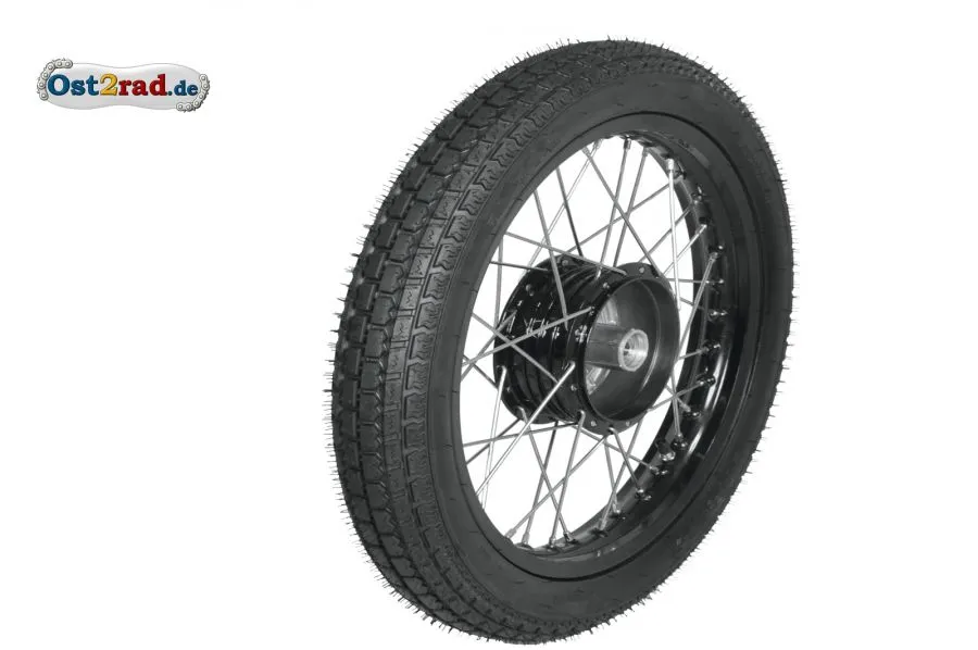 Tuning Komplettrad SCHWARZ Breitreifen 3,25-16 für Simson S50, S51, Alu-Edelstahl Tuning Komplettrad SCHWARZ Breitreifen 3,25-16 für Simson S50, S51, Alu-Edelstahl
