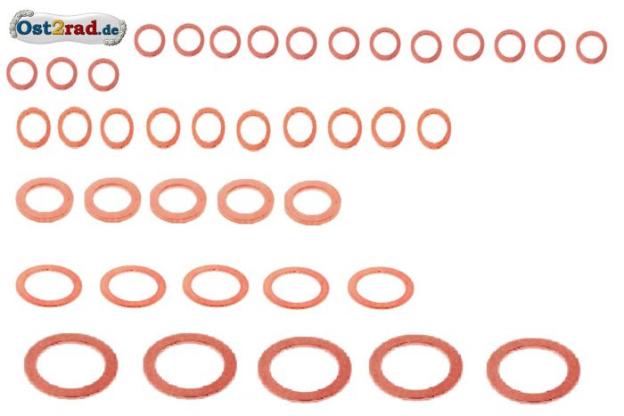 Kupferdichtring Set Universal MZ, Simson, Awo, EMW, Jawa