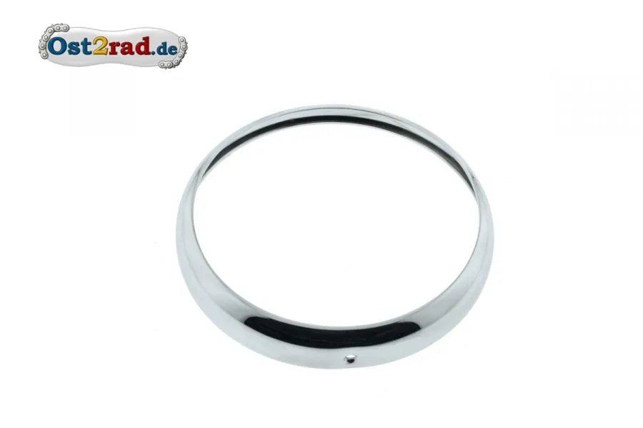Lampenring mit Bohrung für AWO EMW BK350, Deutscher Chrom Lampenring mit Bohrung für AWO EMW BK350, Deutscher Chrom