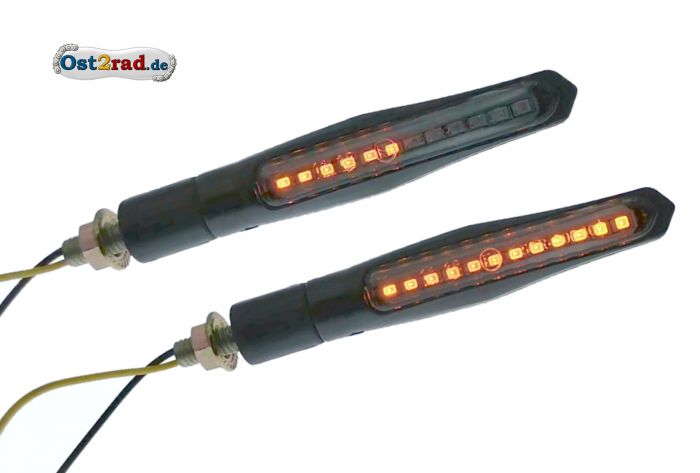 Paar 12V LED Lauflicht Blinker für Simson S50 S51 universal mit Blinkgeber