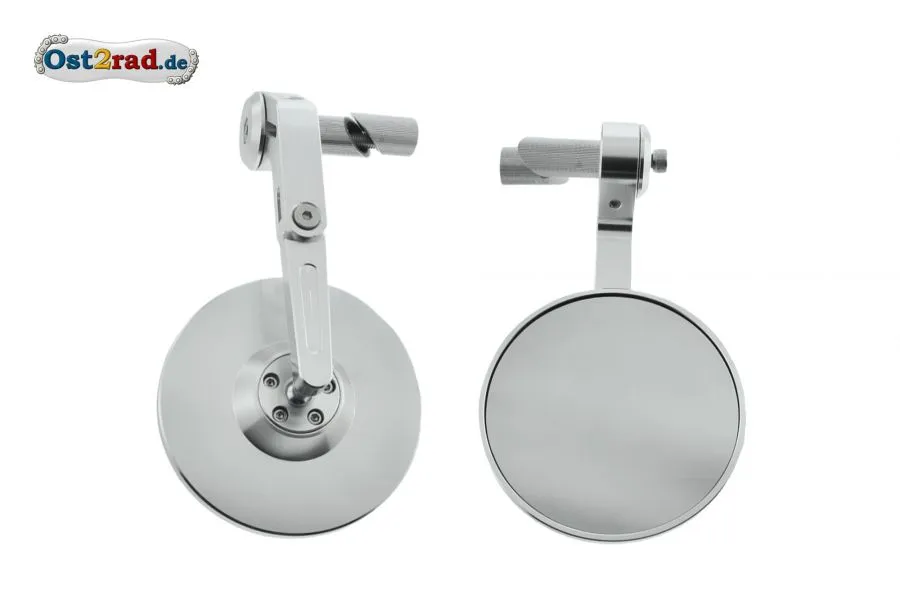 Paar Rückspiegel unten oder stehend, Lenkerende, für S50 S51, CNC Metall SILBER Paar Rückspiegel unten oder stehend, Lenkerende, für S50 S51, CNC Metall SILBER