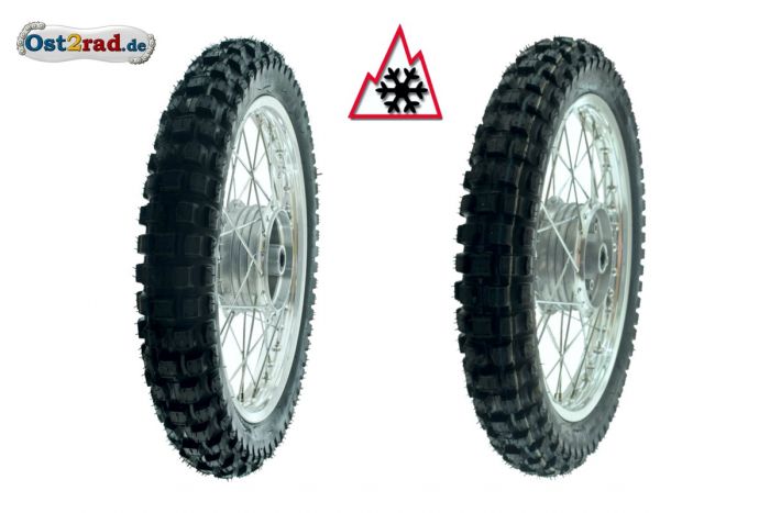 2x Winterrad komplett für Simson ALU-EDELSTAHL, S50, S51, Vogelserie