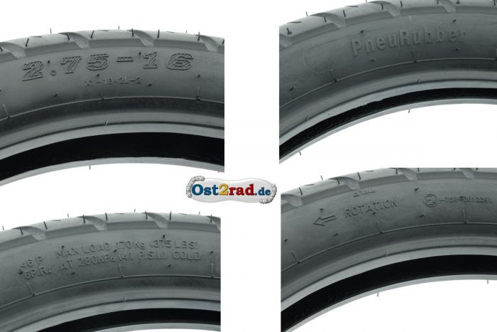 Racing Renn Reifen für Simson S50 S51 Pneu Rubber 2,75-16 150km/h reinforced