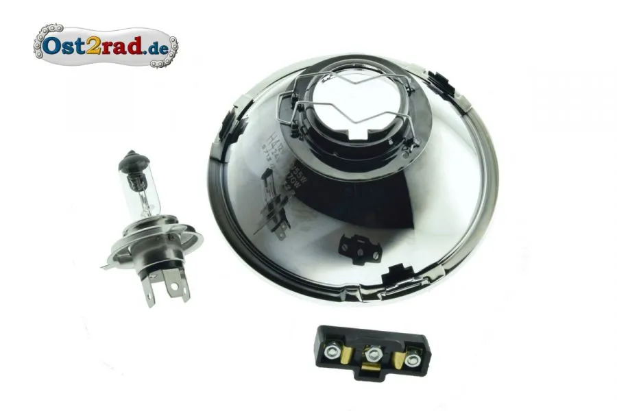 Reflektor Halogen H4 passend für KR51 mit Prüfzeichen und 12V Leuchtmittel Reflektor Halogen H4 passend für KR51 mit Prüfzeichen und 12V Leuchtmittel