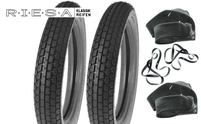 Reifensatz 2x 4,00-19 RIESA Reinf. für Ural Dnepr BMW-Oldtimer