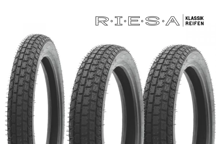 Reifensatz Riesa für MZ TS250/1 ETZ251 Seitenwagen Superelastik Reifensatz Riesa für MZ TS250/1 ETZ251 Seitenwagen Superelastik