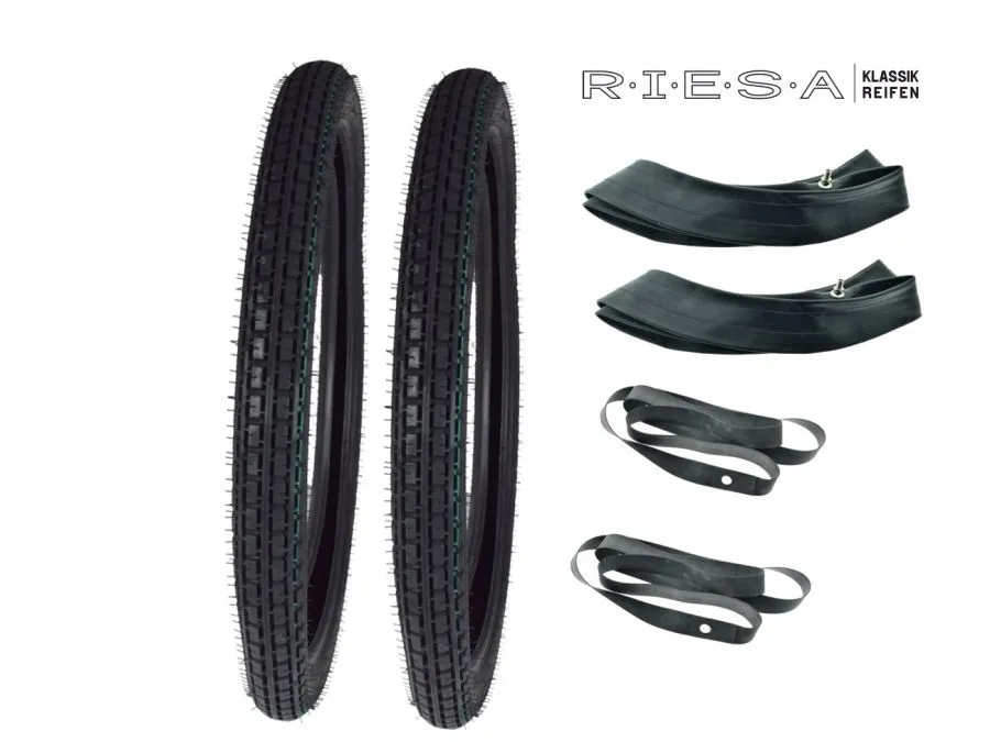2xSET Reifen für Herkules Zündapp Kreidler Puch NSU 2,25-19 RIESA Oldtimer E-Zulassung 2xSET Reifen für Herkules Zündapp Kreidler Puch NSU 2,25-19 RIESA Oldtimer E-Zulassung