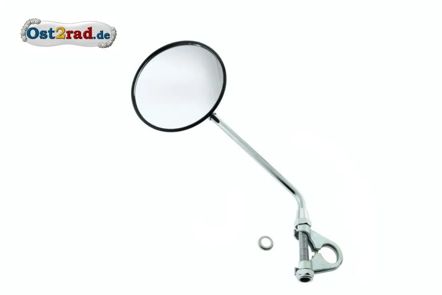 Rückspiegel für MZ TS 125 150 250 mit Schelle, Edelstahl - Chrom
